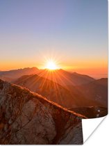 Poster Berg - Landschap - Zon - 90x120 cm