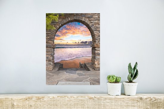 Affiche Soirée - Mer - Plage - Vue - 30x40 cm