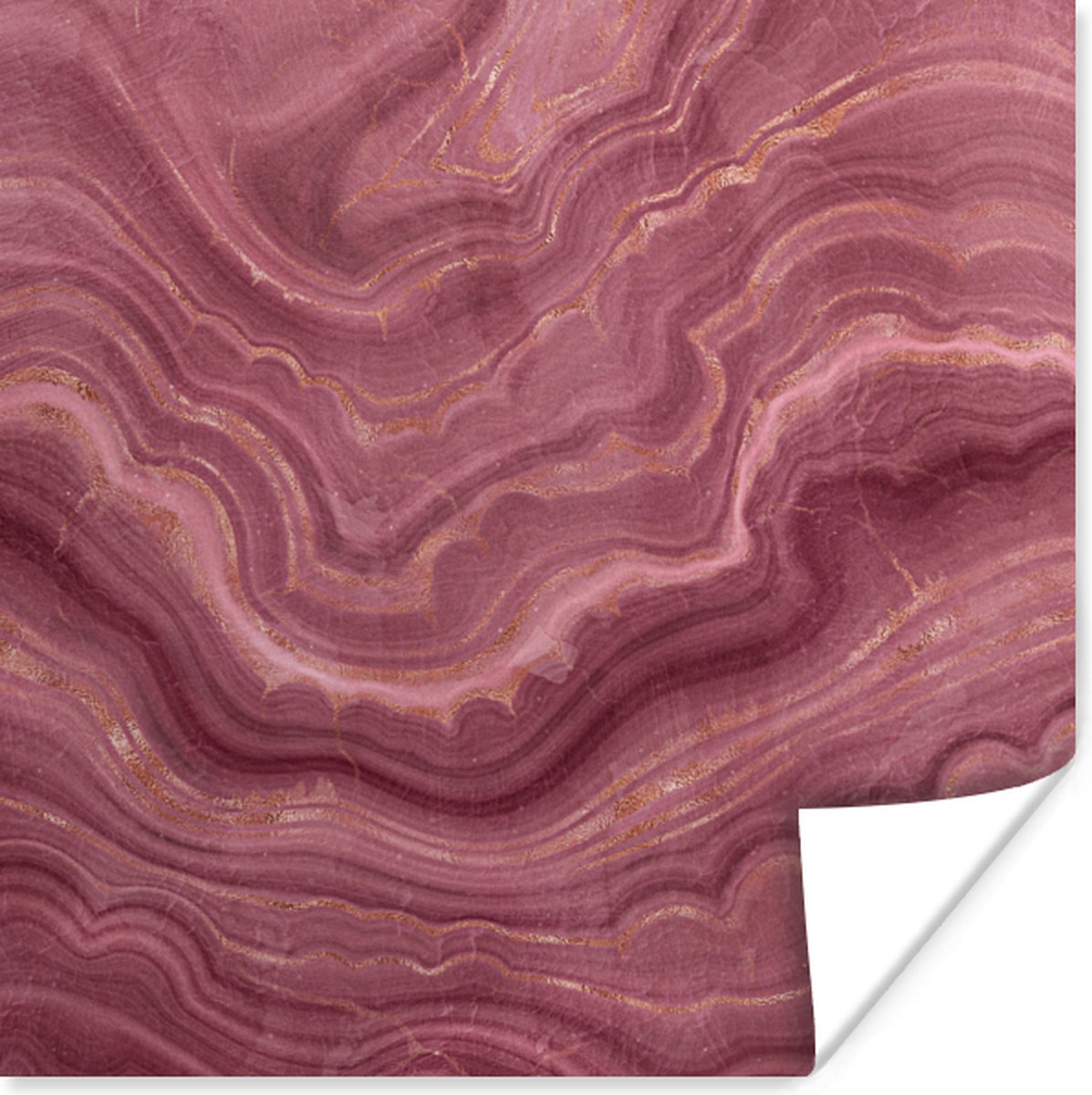 Poster Roze - Geode - Stenen - Agaat - 30x30 cm