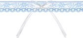 jarretière bleu avec mini perles et nœud pour mariage