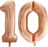 Folieballon 10 jaar Rose Goud 66cm