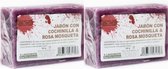 Soap4Health Handgemaakte Zeep Combi Pack - 2 stuks Rozenbottel - Douche en Handzeep - Antibacterieel