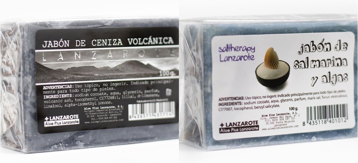Handgemaakte zeep | combipack 2 stuks | Aloe Vera | Vulkaanas| Zee | zeepblok | badkamer | hygiene | antibacterieel