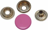 inslag drukknopen lichtroze type 4-7 - metaal - 15 mm - inslagdrukkers - 12 drukkers - baby pink roze