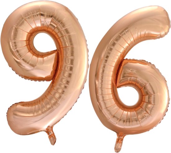 Folieballon 96 jaar Rose Goud 66cm