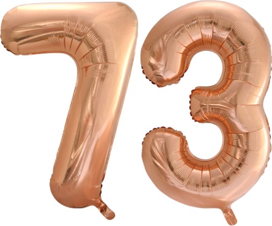 Folieballon 73 jaar Rose Goud 66cm
