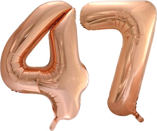 Folieballon 47 jaar Rose Goud 66cm