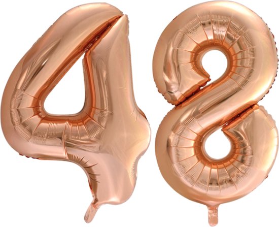 Folieballon 48 jaar Rose Goud 66cm