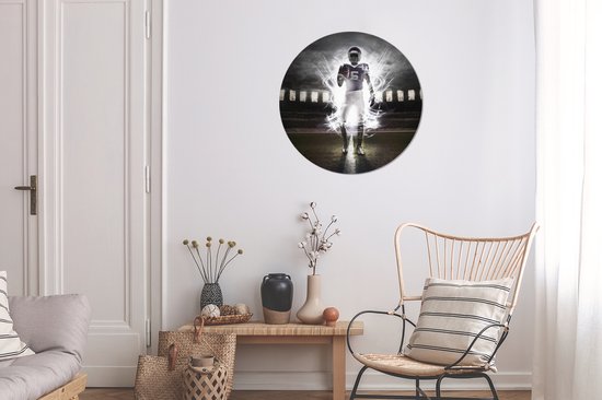 Papier peint d'un joueur de football américain Plaque murale en plastique ⌀ 60 cm - impression photo sur cercle mural / cercle vivant (décoration murale)