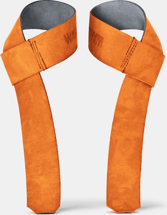 Wahlanders Leather Lifting Straps Deadlift Straps Oranje