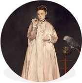 WallCircle - Wandcirkel ⌀ 60 - A Young Lady in 1866 - Edouard Manet - Ronde schilderijen woonkamer - Wandbord rond - Muurdecoratie cirkel - Kamer decoratie binnen - Wanddecoratie muurcirkel - Woonaccessoires