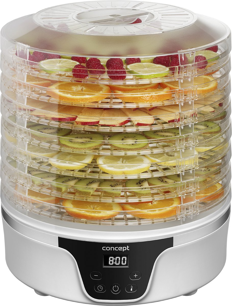 CONCEPT SO2090 - Voedseldroger - Voor Paddenstoelen-, fruit- en kruidendroger - 380 W - digitale regeling - Wit