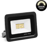 LED Breedstraler - 20 watt - 2 Stuks - Warm witte Lichtkleur 3000K - IP66 - Duurzaam & Energiezuinig - Bespaart 60% - Bouwlamp - Tuinverlichting