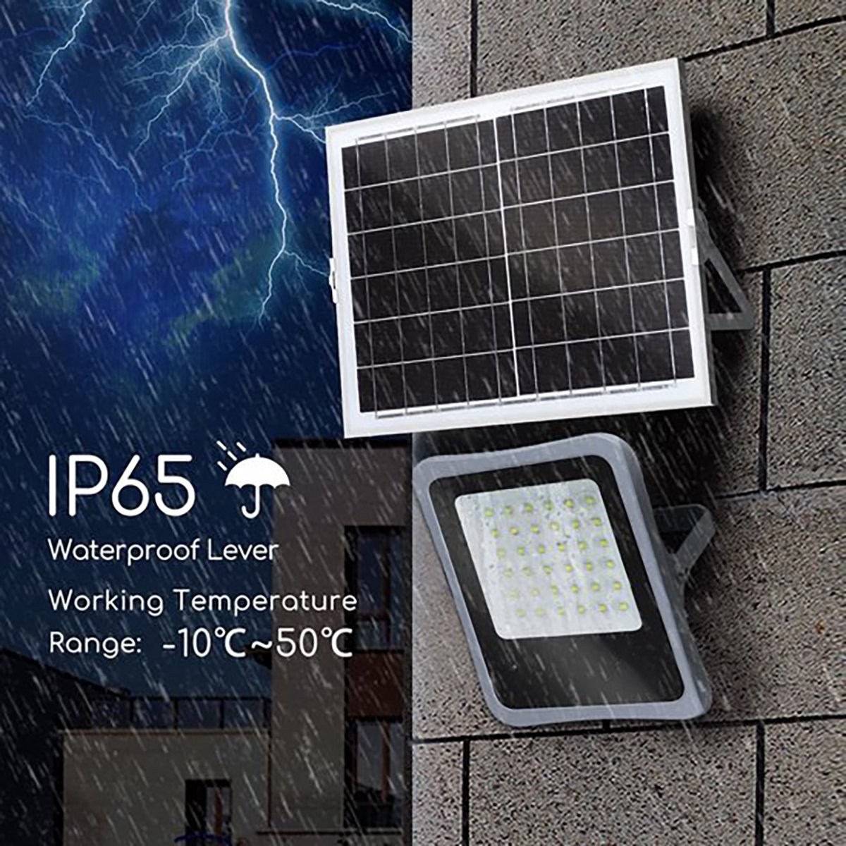 Projecteur solaire lampe spot jardin IP65 avec panneau solaire réglable 5W  12x