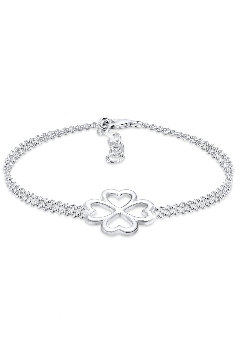 Elli - Armband - Dames Klaverblad Symbool Geluksbedeltje in 925 Sterling Zilver Rose Goud Geplateerd - Dames