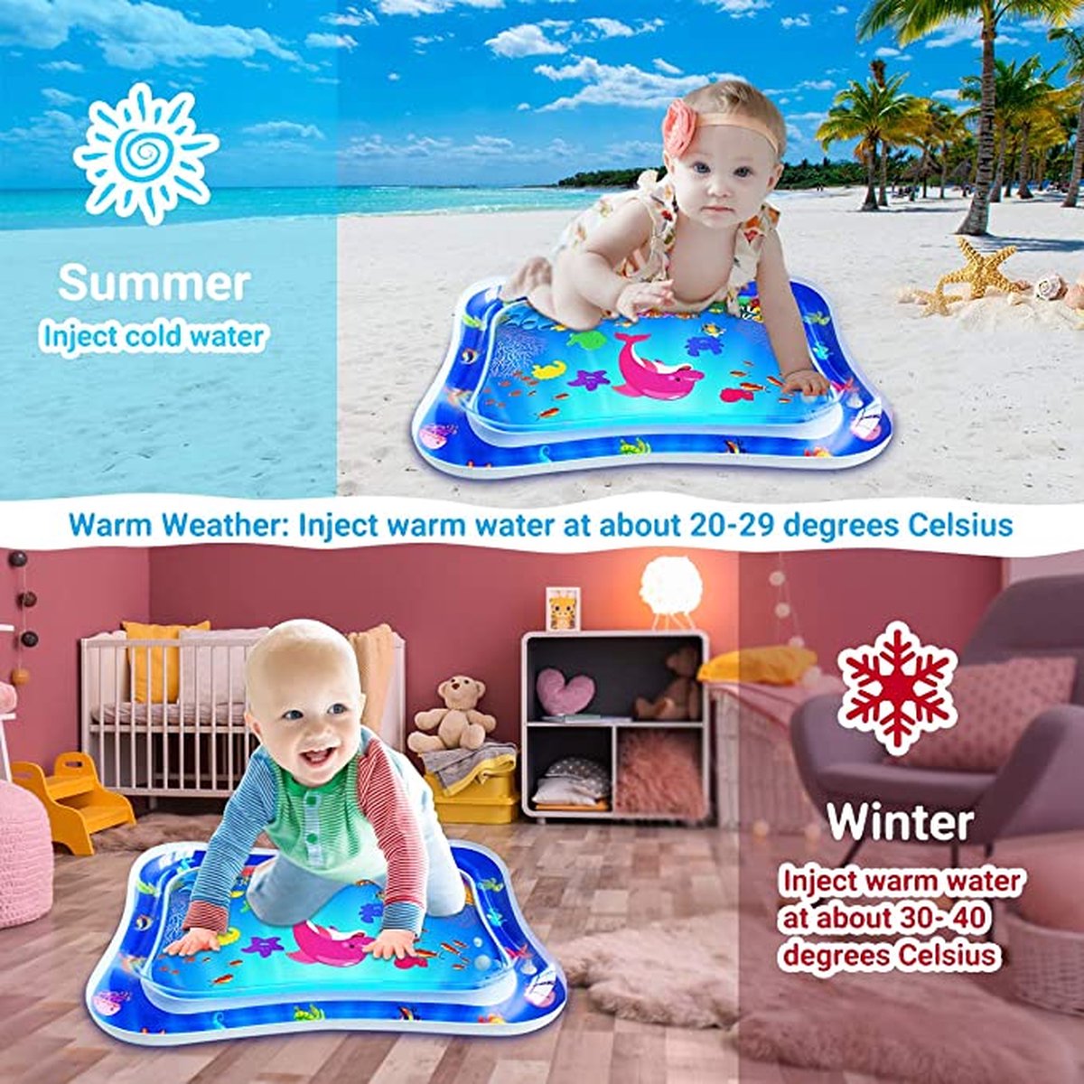 Igoods Baby Waterspeelmat – Opblaasbaar - Watermat – Speelmat - Waterspeelgoed - Babyshower Cadeau – Kraamcadeau – Speelgoed – Speelkleed Baby thumbnail 7