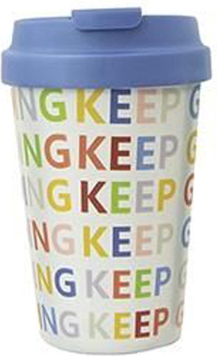 PLA/plant bioloco beker to go - Keep Going - 350ml
