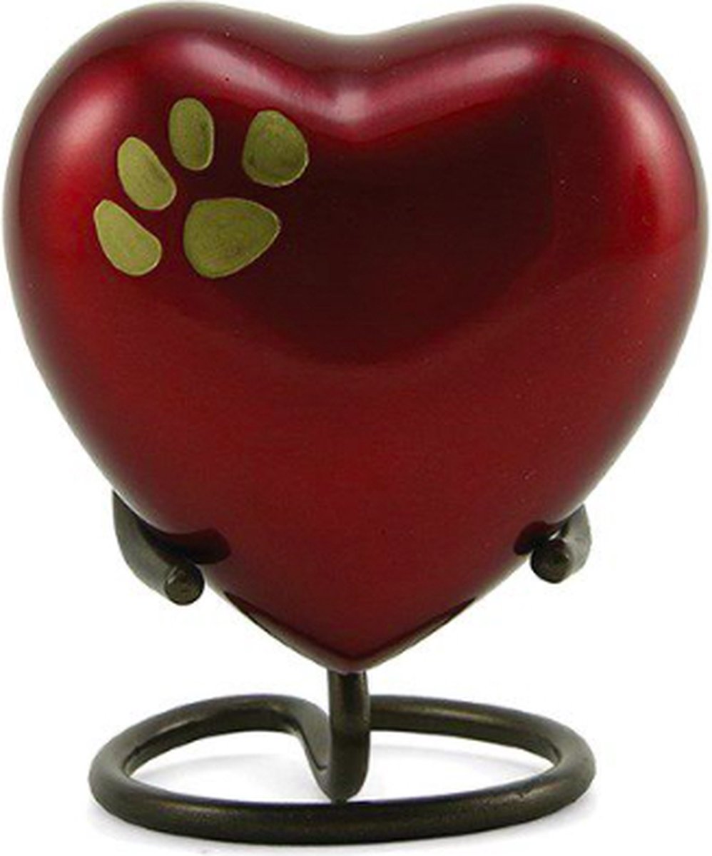 Urnencenter© Crimson Odyssey Paws Dieren Hartjes Urn - - Mini urn - Urn Hond - Urn Kat - Deelbewaring - 50ml