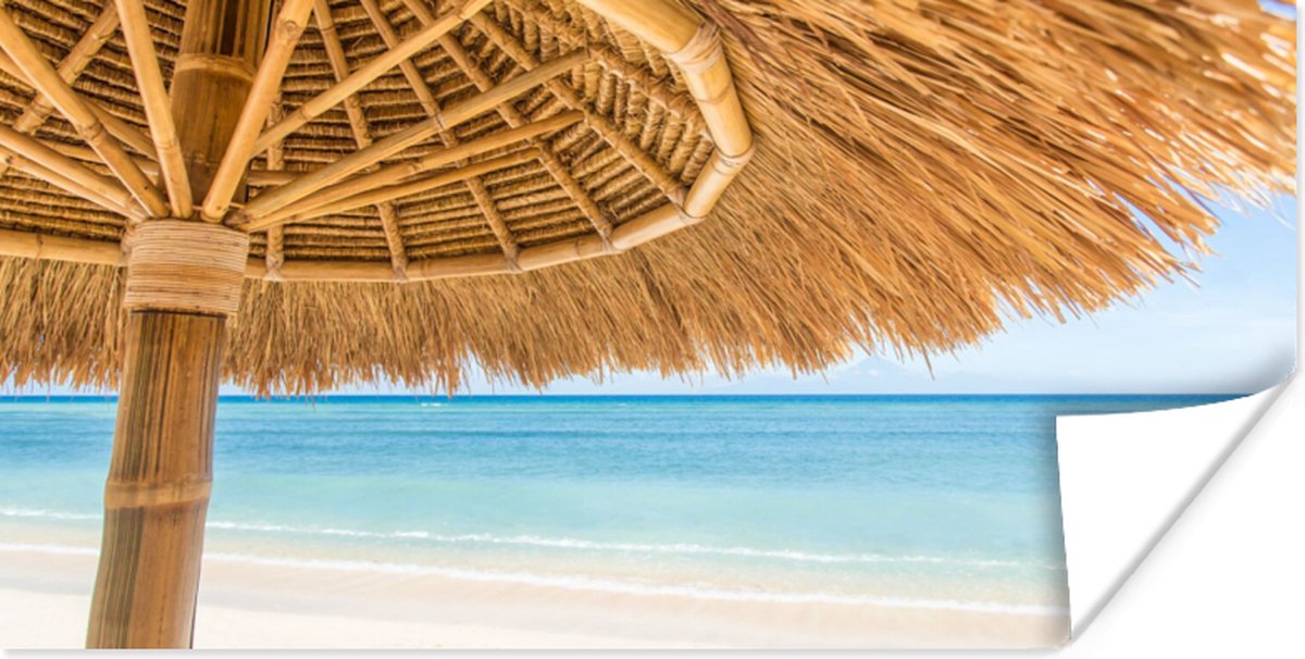 Poster 160x80 cm - Parasol - Strand - Zee - Tropisch - Posters - Kamer decoratie - Wanddec