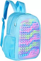 Blauw Pop it tas -zachtkleur Rugzak - school bag - school tasje - cadeautip -  Pop it school bag