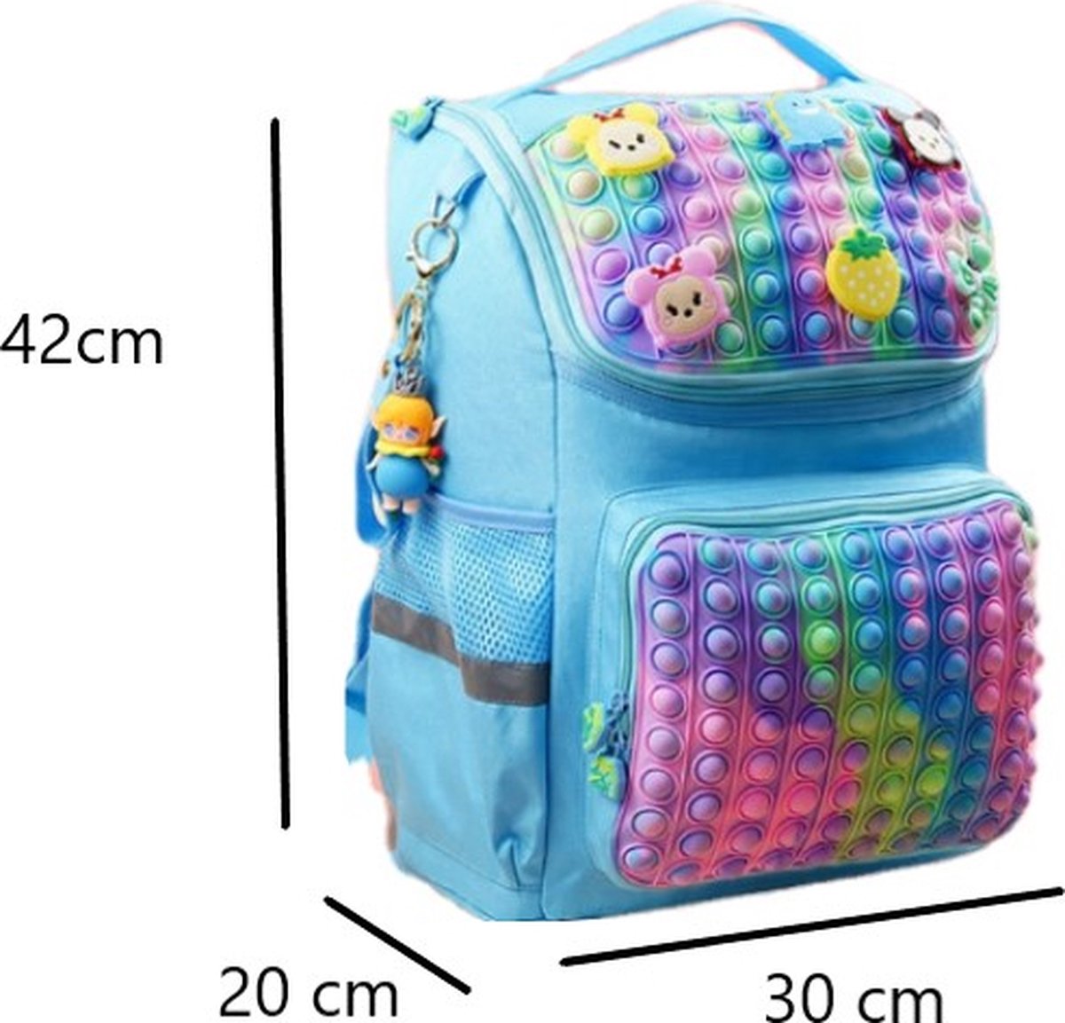 Sac à Dos Scolaire Coocazoo Mate – 30-39L, Bleu All Blue, Avec Poche à Nageoires, Patches, Réglable, Garçon