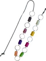 Eyezoo® Art - Brillenketting Grote Schakel - XL Chain - Colored Marble & Rings