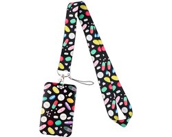 Pillen Zwart - Pack Sleutelkoord met Badgehouder - Lanyard 48 cm - Verpleegster Accessoires - Zorg - Keycord Medisch - Pashouder - Keycord