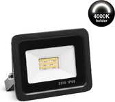 LED Breedstraler - 20 watt - 2 Stuks - Helder witte Lichtkleur 4000K - IP66 - Duurzaam & Energiezuinig - Bespaart 60% - Bouwlamp - Tuinverlichting