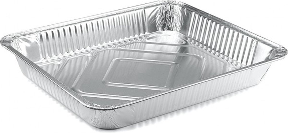 Rechthoekige aluminium voedsel containers, 4700ml, 398 x 338 x 50 mm - 10 containers