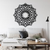 Wanddecoratie | Mandala | Metal - Wall Art | Muurdecoratie | Woonkamer |Zwart| 58x58cm