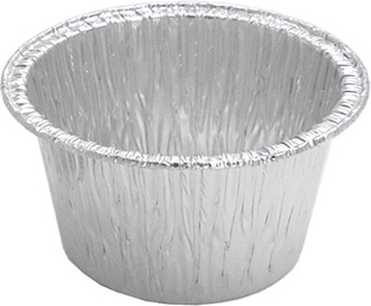 150cc Ronde aluminium voedsel container - Ronde aluminium appelbollenbakje - 50 containers