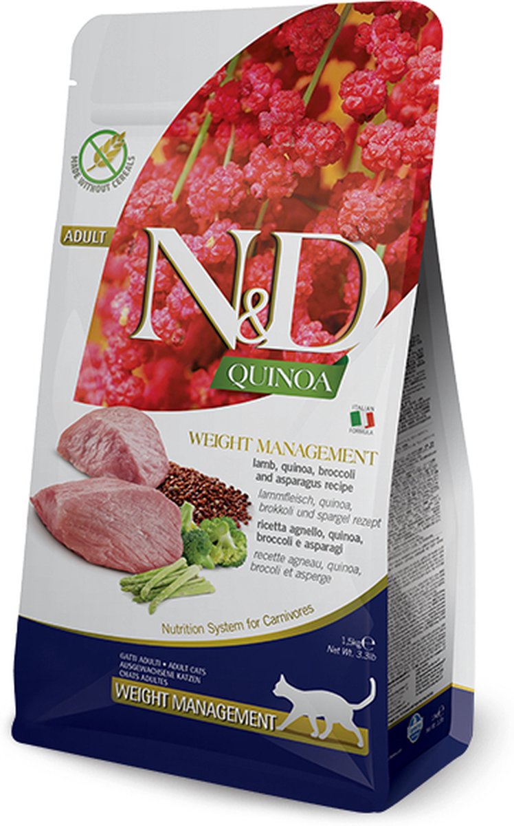 N&D Farmina N&D Quinoa Weight Management Adult Kattenvoer - Lamb - 1,5 kg