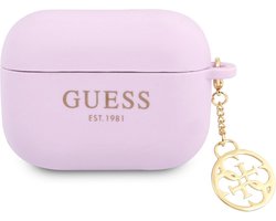 Guess Charms Silicone Case voor Apple Airpods 3 - Paars
