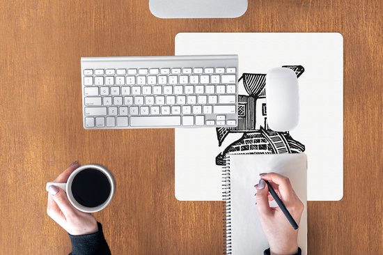 Muismat XXL 40x40 cm - Bureau onderlegger - Bureau mat Retro - Vintage - Windmolen - Bureaumat - Gaming mousepad xl - Bureaulegger groot - Computer deskmat