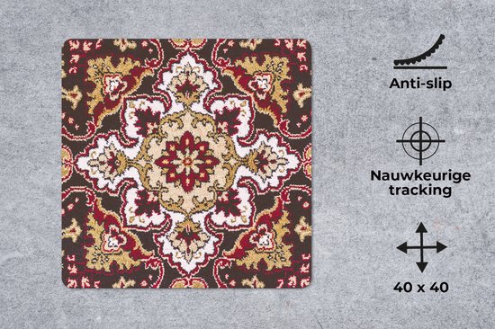 Tapis de souris XXL - Sous-main - Tapis de bureau - Tapis Persan - Tapis - Mandala - 40x40 cm - Tapis de souris XXL