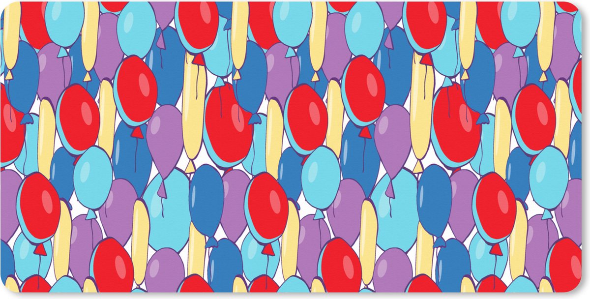 Muismat XXL 100x50 cm - Bureau onderlegger - Bureau mat Ballonnen - Patronen - Feest - Bureaumat - Gaming mousepad xl - Bureaulegger groot - Computer deskmat