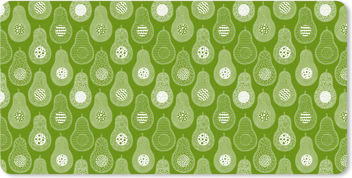 Muismat XXL 90x45 cm - Bureau onderlegger - Bureau mat Avocado - Patronen - Groen - Bureaumat - Gaming mousepad xl - Bureaulegger groot - Computer deskmat