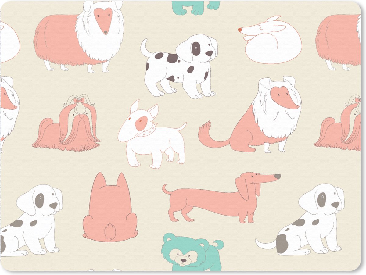 Muismat XXL 80x60 cm - Bureau onderlegger - Bureau mat Patroon - Hond - Puppy - Jongens - Meisjes - Kinderen - Kids - Bureaumat - Gaming mousepad xl - Bureaulegger groot - Computer deskmat