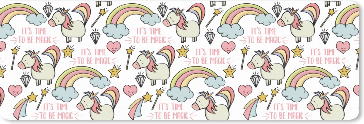 Muismat XXL 90x30 cm - Bureau onderlegger - Bureau mat Regenboog - Unicorn - Diamant - Quotes - Patroon - Bureaumat - Gaming mousepad xl - Bureaulegger groot - Computer deskmat