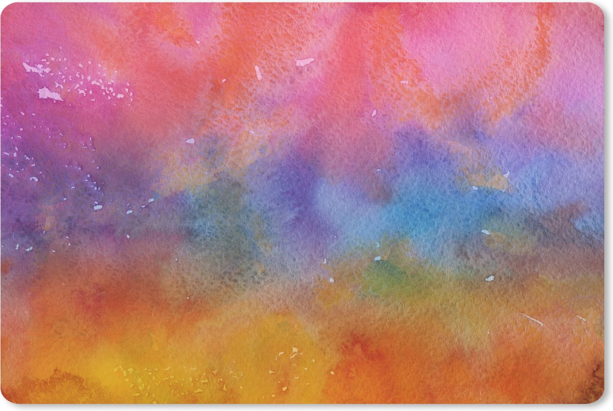 Muismat XXL 90x60 cm - Bureau onderlegger - Bureau mat Waterverf - Roze - Tint - Paars - Bureaumat - Gaming mousepad xl - Bureaulegger groot - Computer deskmat