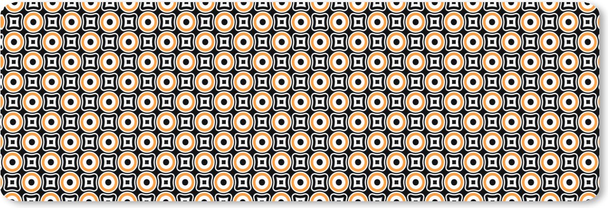 Muismat XXL - Bureau onderlegger - Bureau mat - Patroon - Cirkel - Retro - 90x30 cm - XXL muismat