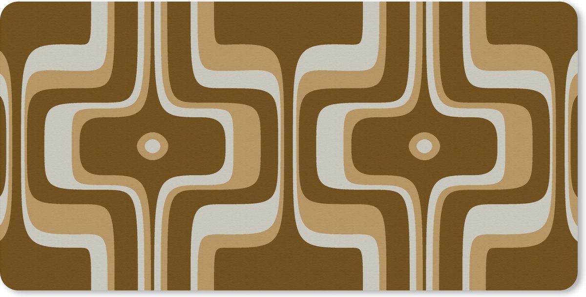 Muismat XXL 120x60 cm - Bureau onderlegger - Bureau mat Retro - Design - Bruin - Bureaumat - Gaming mousepad xl - Bureaulegger groot - Computer deskmat