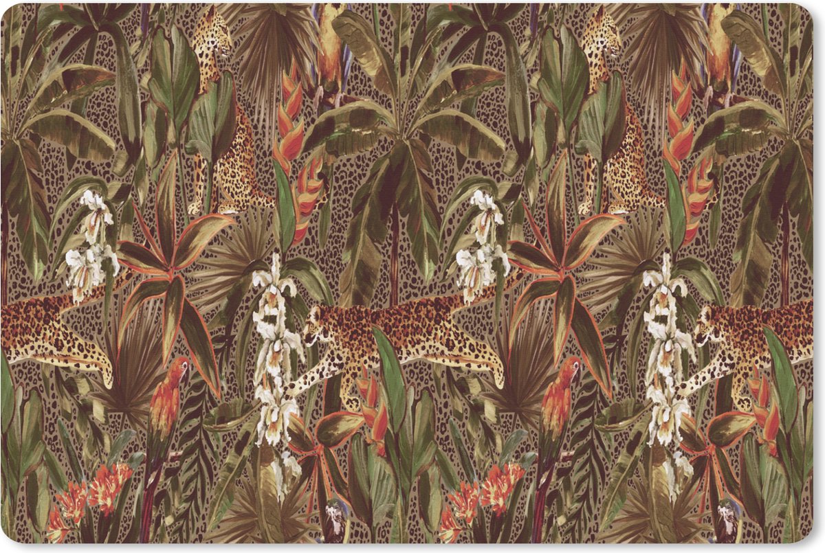Muismat XXL 120x80 cm - Bureau onderlegger - Bureau mat Vintage - Natuur - Jungle - Patronen - Bureaumat - Gaming mousepad xl - Bureaulegger groot - Computer deskmat