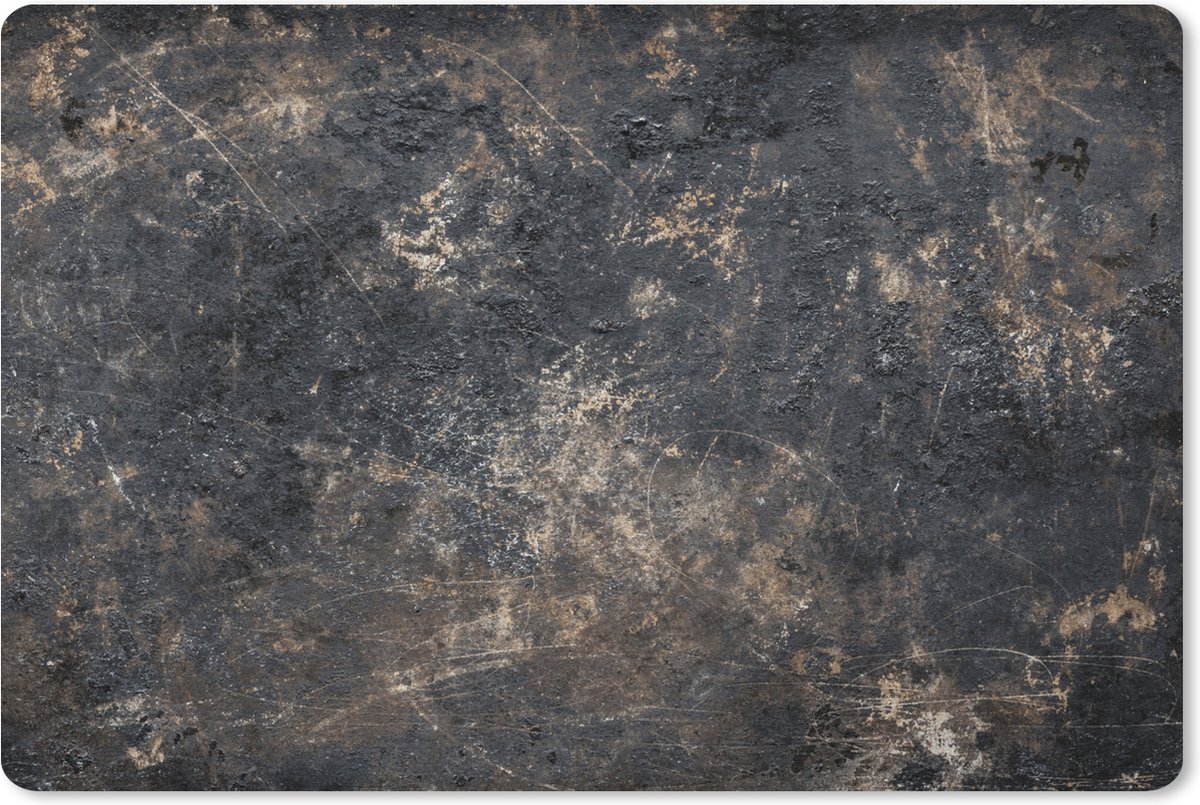 Muismat XXL 90x60 cm - Bureau onderlegger - Bureau mat Metaal - Roest print - Grijs - Bureaumat - Gaming mousepad xl - Bureaulegger groot - Computer deskmat