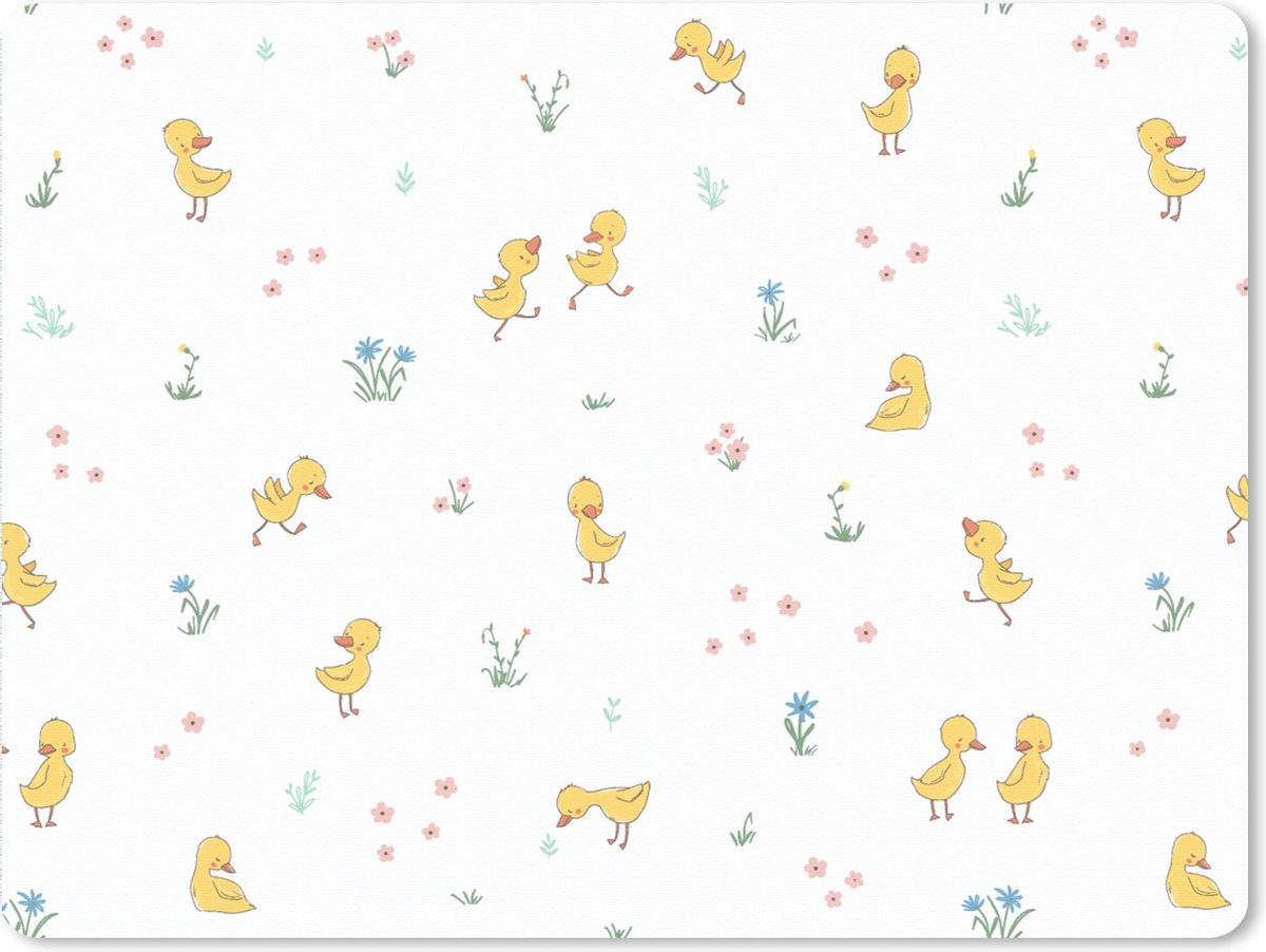 Muismat XXL 80x60 cm - Bureau onderlegger - Bureau mat Eend - Baby - Dieren - Bureaumat - Gaming mousepad xl - Bureaulegger groot - Computer deskmat