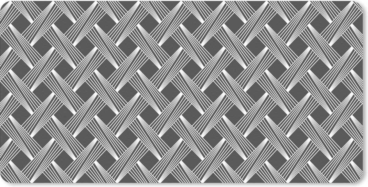 Muismat XXL 100x50 cm - Bureau onderlegger - Bureau mat Patroon - Grijs - Geometrisch - Bureaumat - Gaming mousepad xl - Bureaulegger groot - Computer deskmat