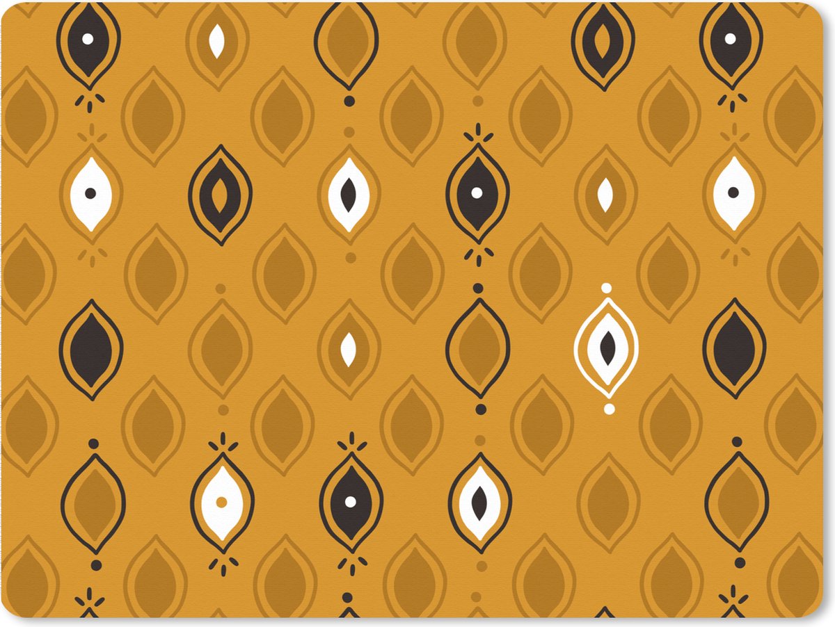 Muismat XXL 80x60 cm - Bureau onderlegger - Bureau mat Okergeel - Bohemian - Design - Bureaumat - Gaming mousepad xl - Bureaulegger groot - Computer deskmat
