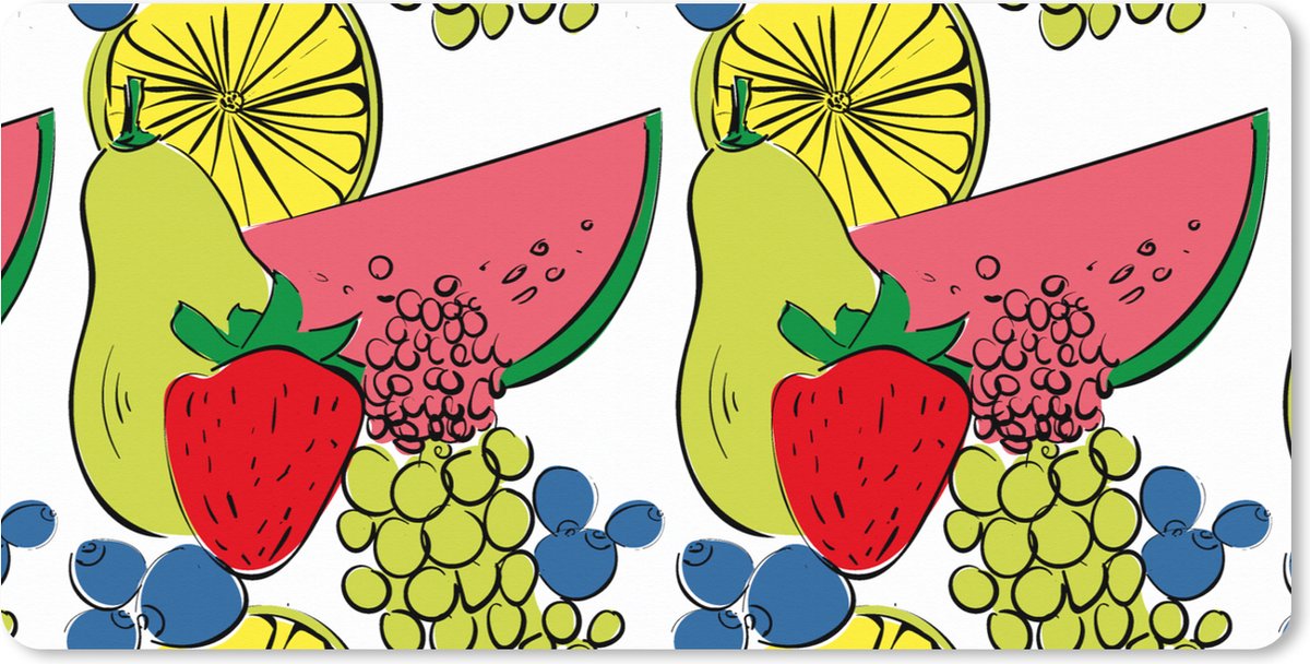 Muismat XXL 120x60 cm - Bureau onderlegger - Bureau mat Fruit - Cartoon - Patroon - Bureaumat - Gaming mousepad xl - Bureaulegger groot - Computer deskmat