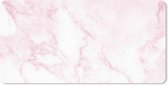 Tapis de souris XXL - Sous-main - Tapis de bureau - Marbre - Wit - Rose - Chic - Aspect marbre - 80x40 cm - Tapis de souris XXL