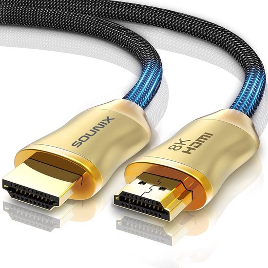 Sounix HDMI Kabel 2.1 - 8K@60Hz - 1.5 meter Gold Plated - Ethernet - HDMI naar HDMI